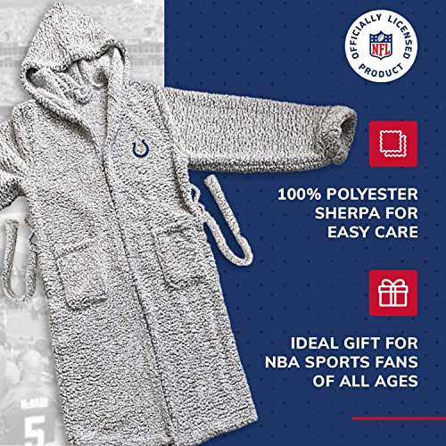 Indianapolis Colts Plush Sherpa Hooded Robe - Unisex One Size