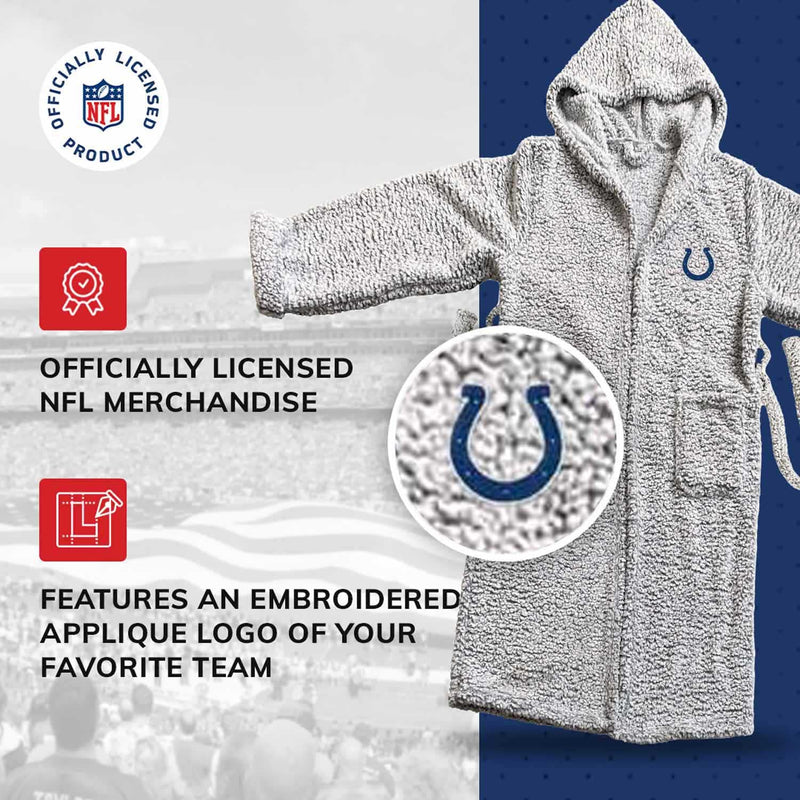 Indianapolis Colts Plush Sherpa Hooded Robe - Unisex One Size