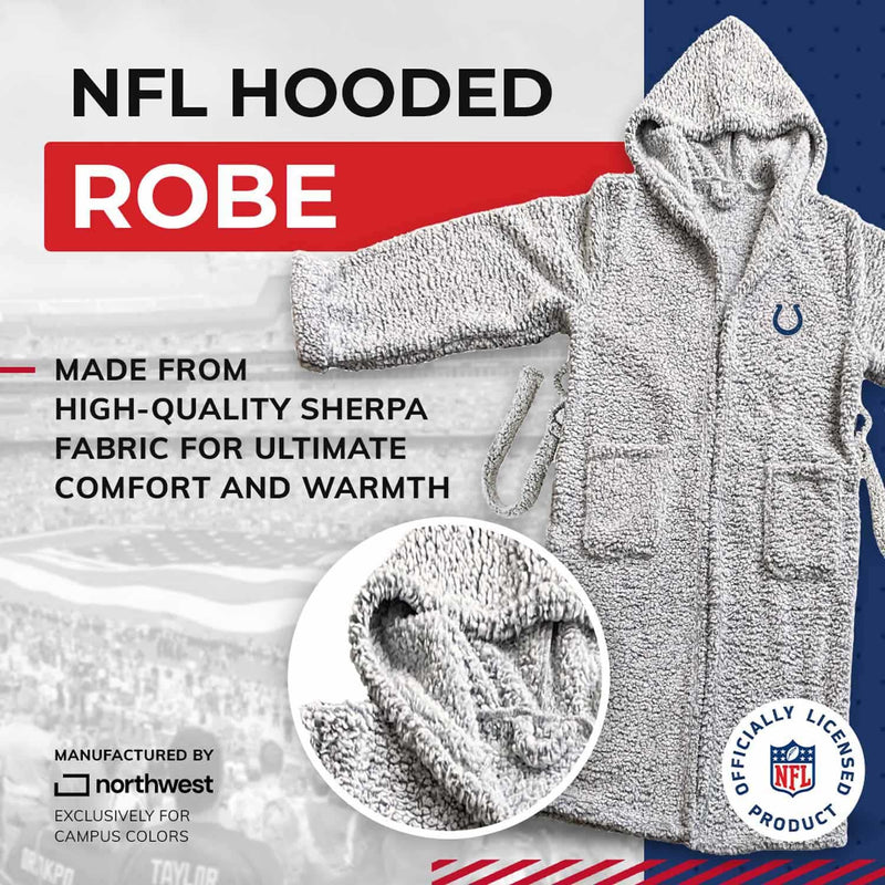 Indianapolis Colts Plush Sherpa Hooded Robe - Unisex One Size