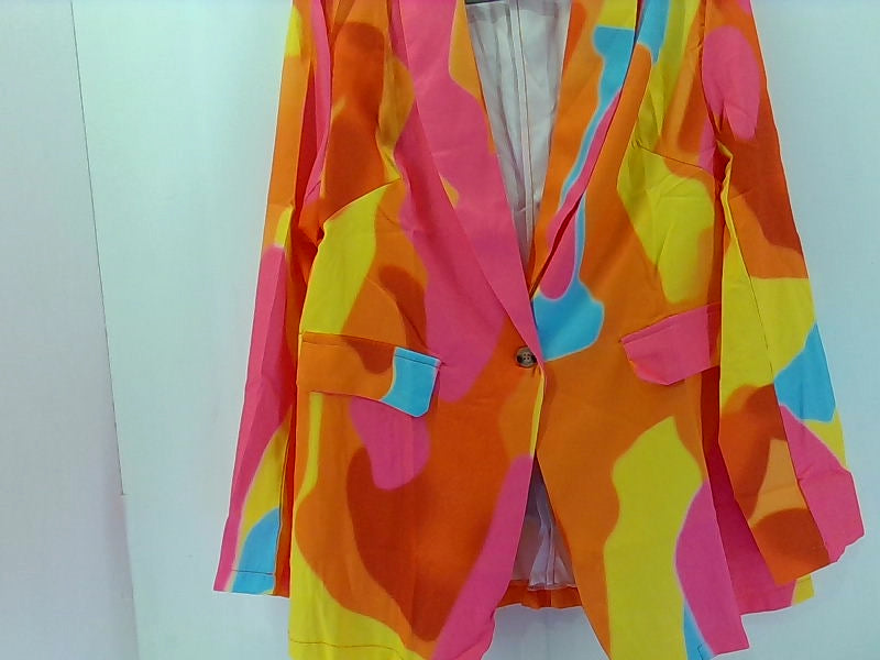 WDIRARA Womens Multicolor Colorblock Blazer Size XLarge