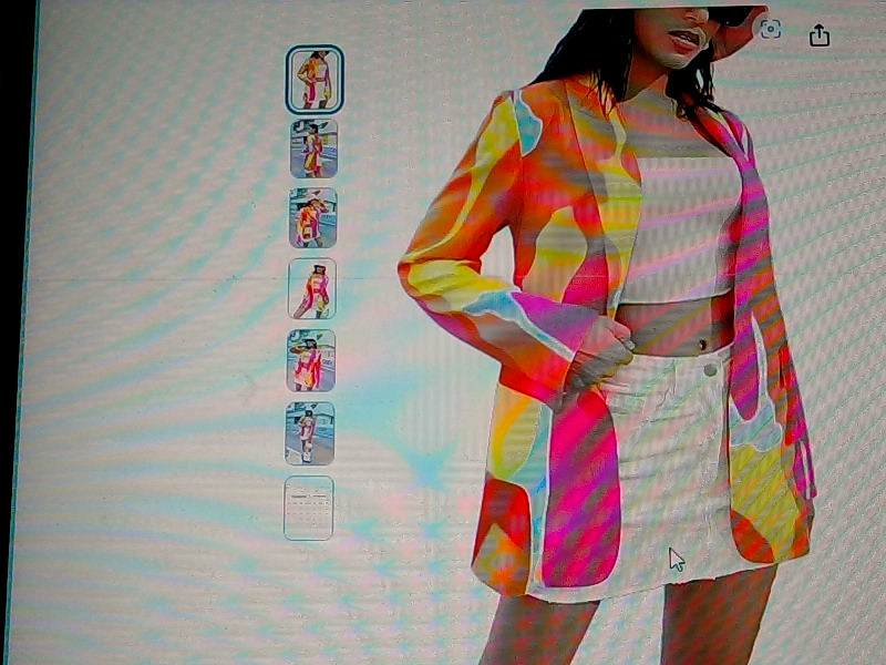 WDIRARA Womens Multicolor Colorblock Blazer Size XLarge