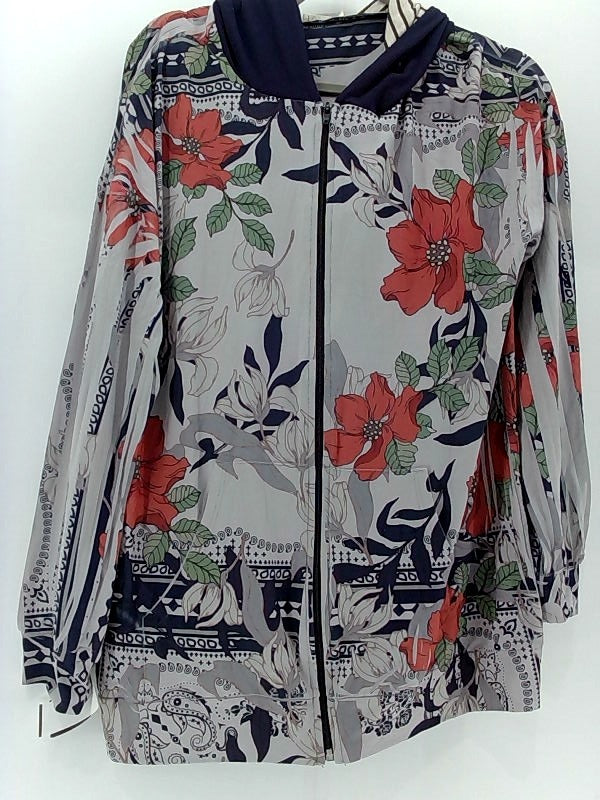 Floral Women's Zipper Hoodie - Medium