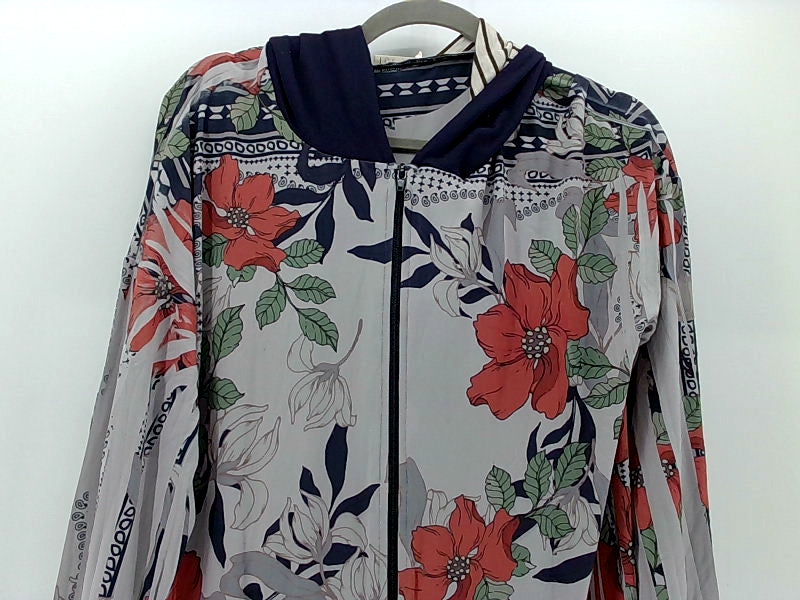 Floral Women's Zipper Hoodie - Medium