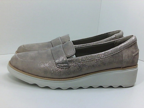 Clarks womens Sharon Gracie Gunmetal Metallic Textile Pair of Shoes