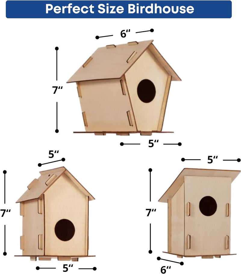 12 Diy Bird House Kits for Children to Build Wood Birdhouse Kits for Kids to Paint