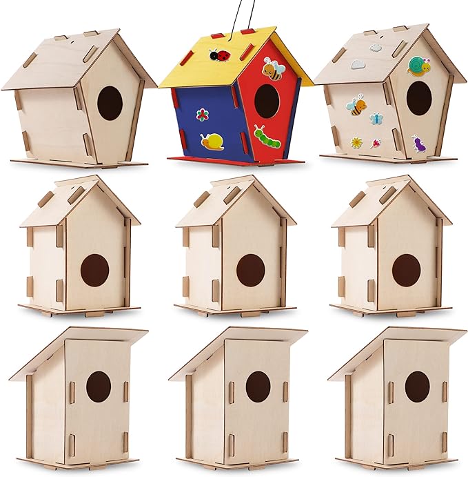9 DIY Bird House Kits For Children to Build Wood Birdhouse Kits For Kids to Paint