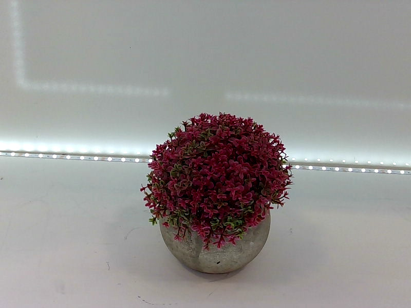 Artificial Pink Flower Arrangement in Stone Pot - Home Decor