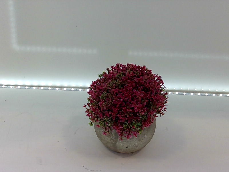 Artificial Pink Flower Arrangement in Stone Pot - Home Decor