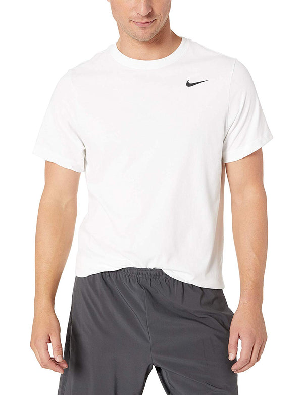 Nike Mens Dry Tee Drifit Solid Cotton Crew Shirt White Size Large