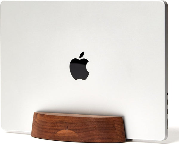 Nordik Vertical Laptop Stand Walnut Space-saving Dock for Mac and Laptop Users