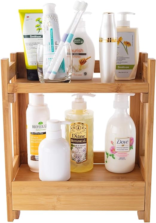 GOBAM Bamboo Bathroom Caddy Organizer with Drawer Large Natural