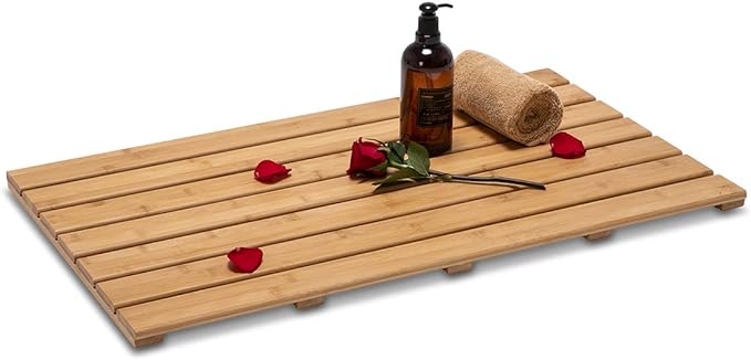 GOBAM Bamboo Bath Mat Extra Large 31.50x18.35x1.3 inches
