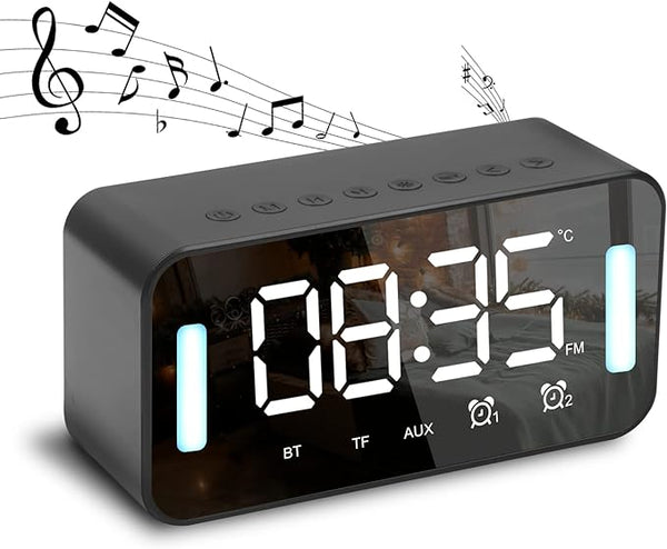 KADAMS Bluetooth Speaker Alarm Clock Radio Loud 5W Speakers Alarm