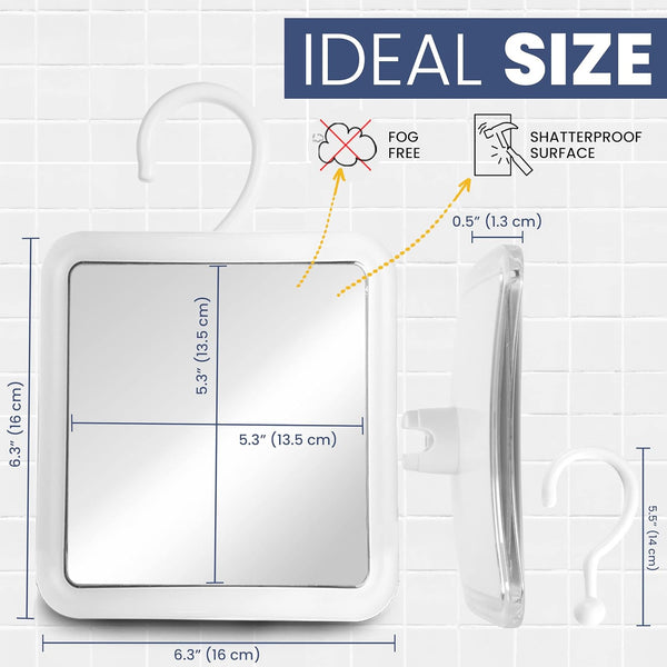 MIRRORVANA Hangable Fogless Shower Mirror for Shaving with 360°