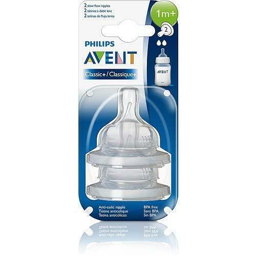 Philips Avent Ant Colic Nipple Clear 2 Slow Flow 2 Count