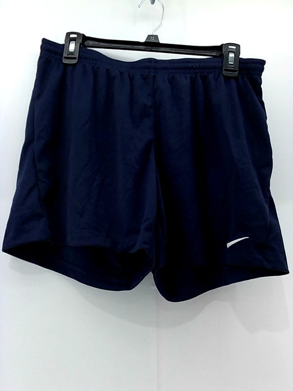 Nike Womens Drifit Park Shorts Navy Blue Size Large Relaxed Fit Pullon