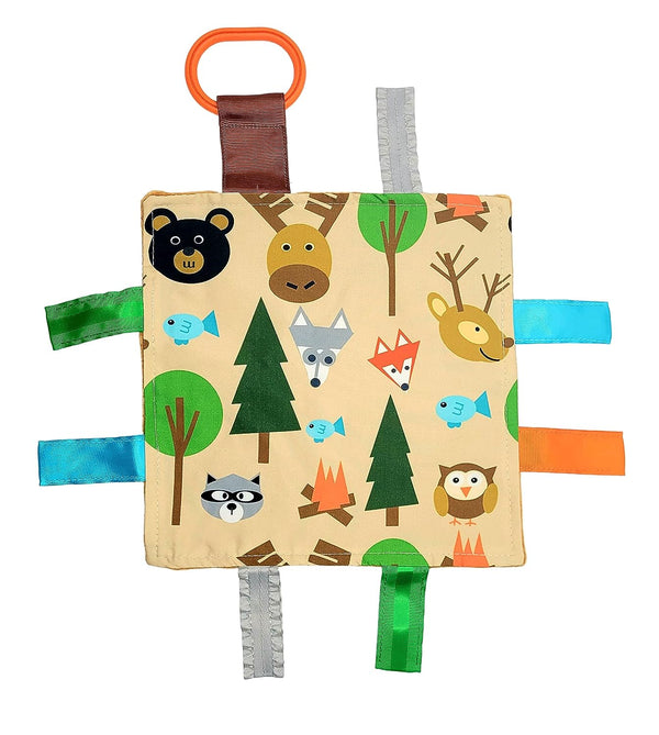 Sensory Baby Sensory Crinkle & Teething Square Lovey Toy Forest Animals