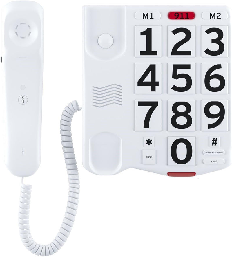 Home Intuition Big Button Corded Phone for Hearing and Visually Impaired