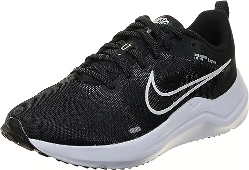 Nike Men Size 7.5 Black White Dk Smoke Grey Downshifter Pair Of Shoes
