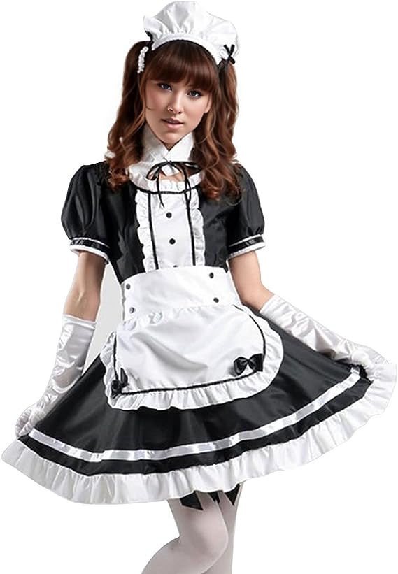 French Apron Maid Suit Women's Anime Cosplay Maid Outfit Dress Costume