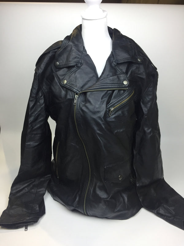 Women Leather Jacket Size X-Large BLACK