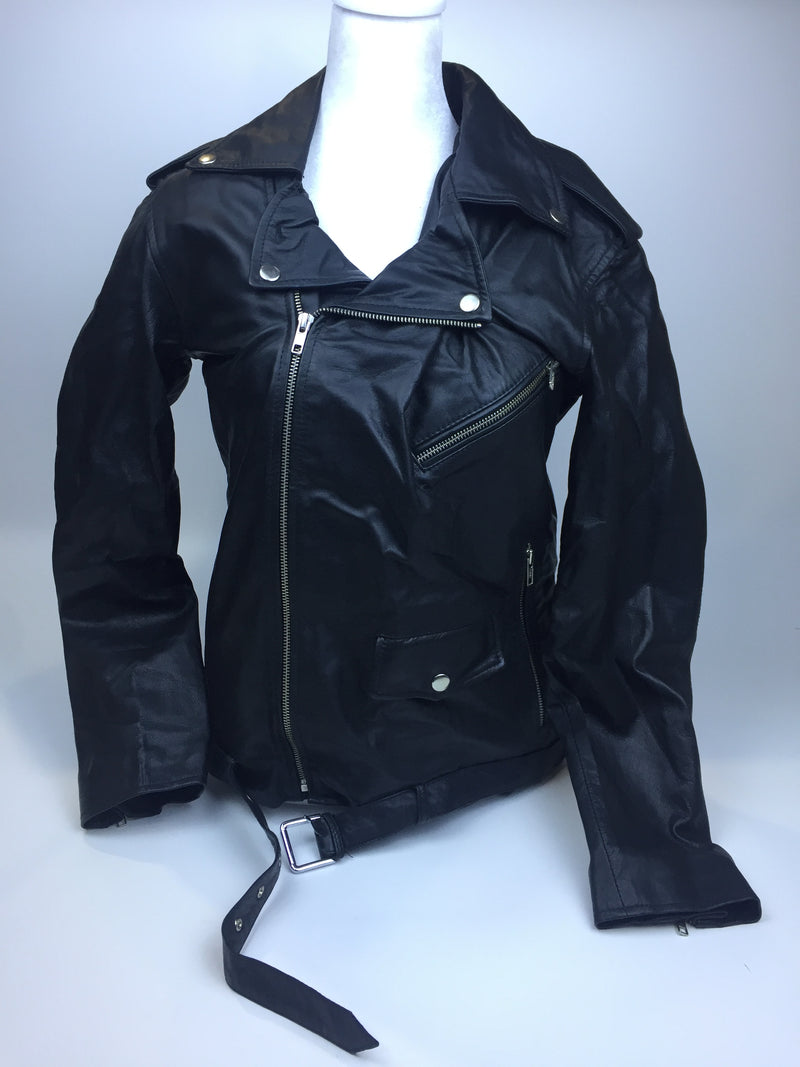 Ladies Leather Jacket Small BLACK Women