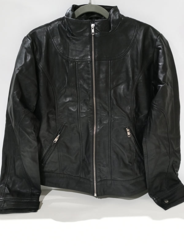 Leather Jacket XXL BLACK