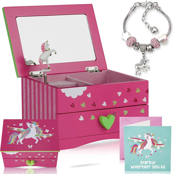 Amitié Lane Unicorn Musical Jewelry Box for Girls Unicorns Gifts for Girls