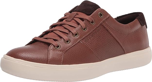 Rockport Mens Jarvis Lace To Toe Sneaker Cognac Size 7.5 Wide Pair of Shoes