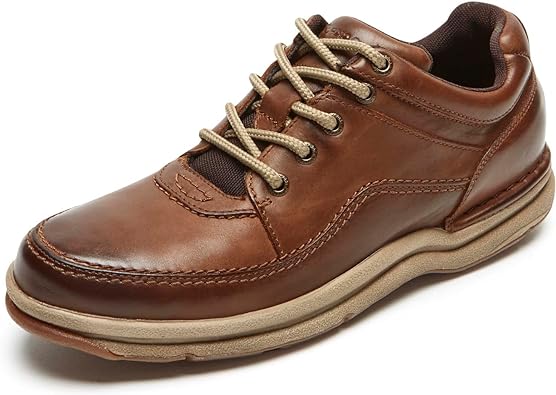 Rockport Mens World Tour Classic Walking Shoe Brow Leather Size 6.5 Wide Pair of Shoes