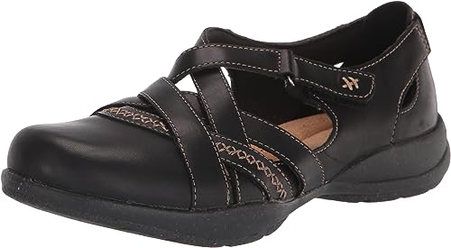 Clarks Roseville Step Mary Jane Flat Black Leather Size 5 Medium Pair of Shoes