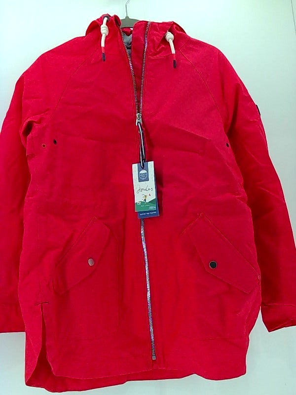 Joules Womens Raincoat Regular Zipper Rain Jacket Color Red Size Xsmall