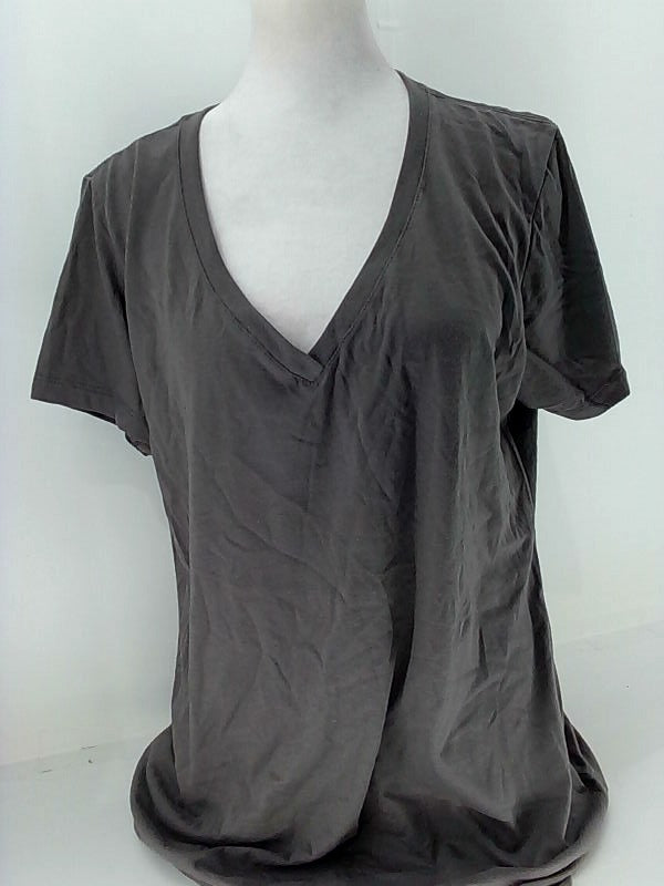 Ideal By Next Level Womens V Neck T-Shirt Short Top Color Dark Grey Size XXLarge