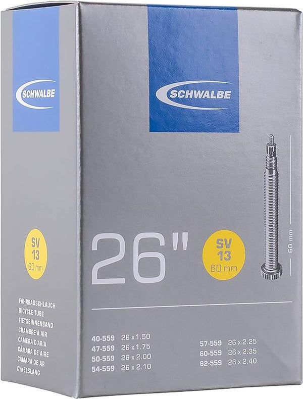 Schwalb Av12 Mtb Inner Tubes 26 Schraser 4mm Valve 2 Pack