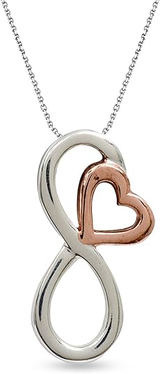 Lecalla Sterling Silver Valentines Day Jewelry Heart Chain Pendant for Women