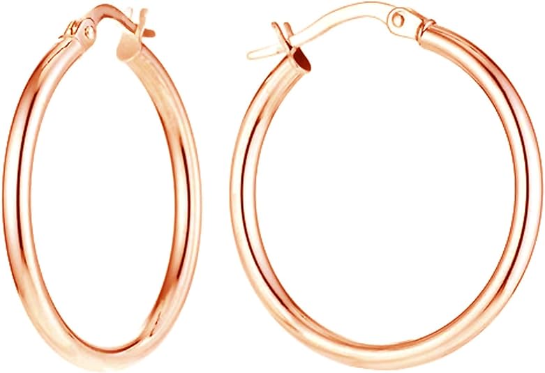 Lecalla Sterling Silver Jewelry Classic Set Italian Yellow Rose Gold Earrings for Women Teen