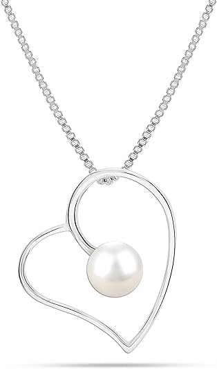 Lecalla Flaunt 925 Sterling Silver Pearl Necklace for Women Teen