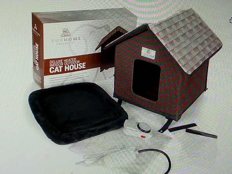 Weatherproof Heated Cat House for Outdoor Cats - Brown