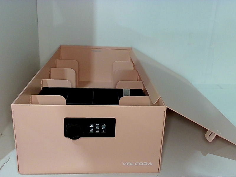 Volcora Cash Box Color Pink Size 7.25x15.75x4