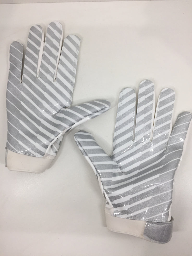 Under Armour Kids Football Gloves White Silver Size Medium