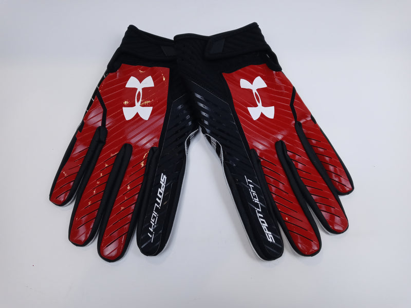 Under Armour Mens Size 3xl Black Red Spotlight Gloves