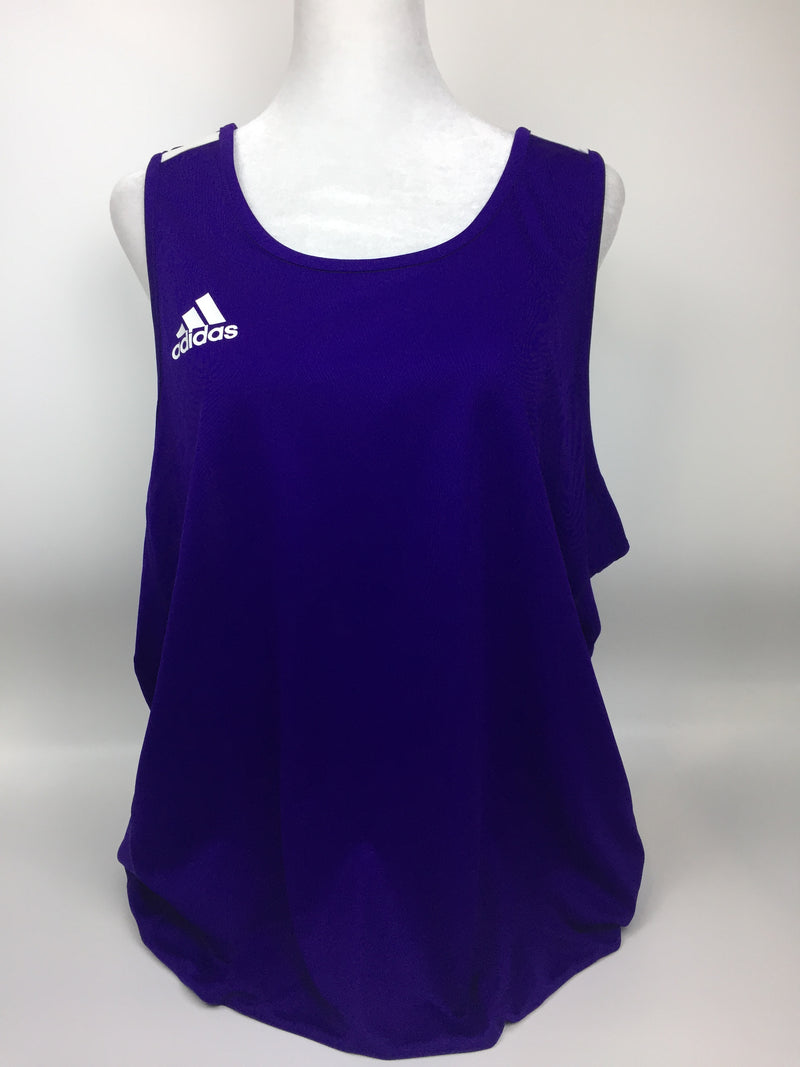 adidas Team 19 Singlet - Men's Track and Field Collegiate Purple/White-XL
