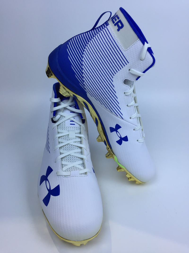 Under Armour Team Spine Hammer Mc W White Gold Football Size 13 Men Pair of Shoes