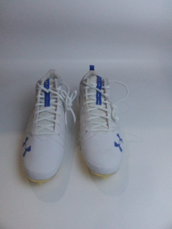 UA UCLA Team Nitro Mid MC football cleats White-Gold-Blue Size 15