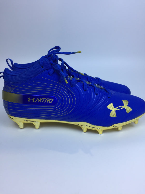 Under Armour Team Nitro Mid MC Royal Blue Gold Pair Of Shoes-Size 12.5 mw