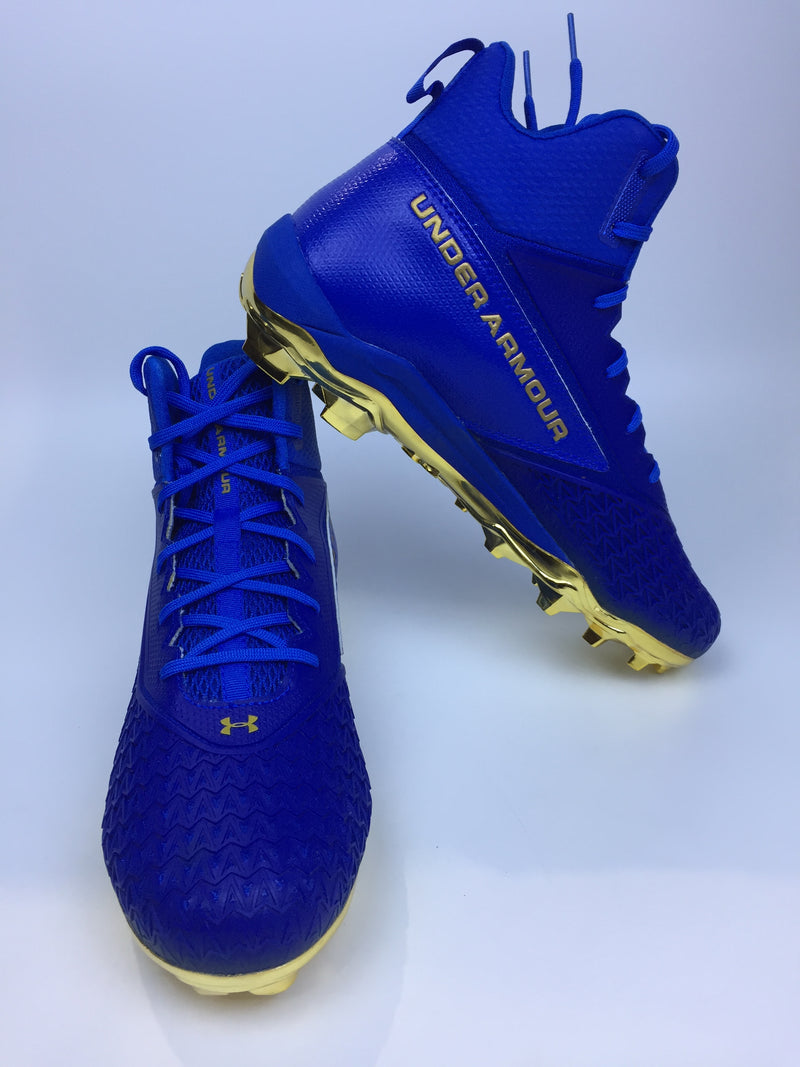 Under Armour Men Team Hammer Sport Cleats Blue Size 13 Pair Of Shoes