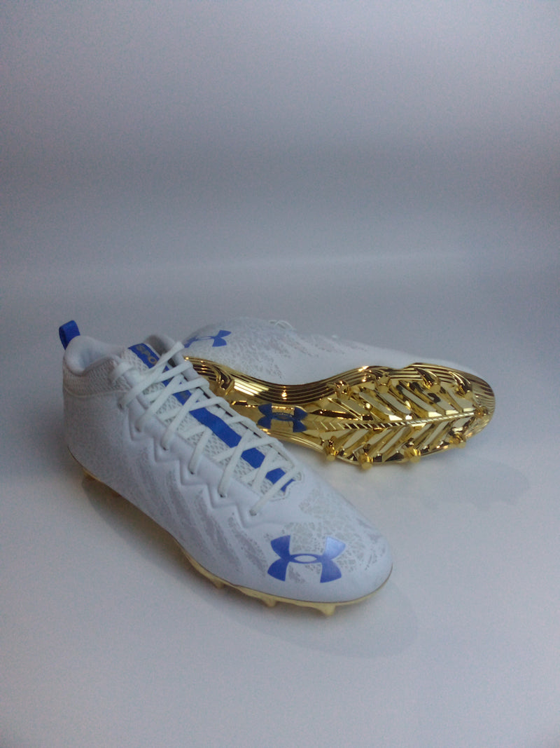 Under Armour Spotlight Select Women White Gold Blue Size 13 Pair Of Shoes