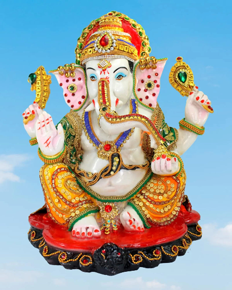eSplanade Resin Ganesh Ganesha Ganpati Murti Idol Statue Sculpture (13")