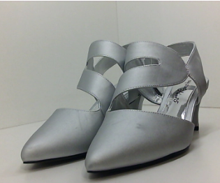 Easy Street Women 31-5479 Open Toe None Heels Silver Size 9.5 Wide Pair of Shoes