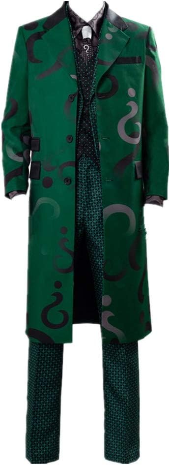 The Riddler Edward Costume Green Outfit Halloween Super Villain Carnival Costumes